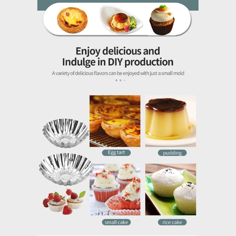 Khuôn Làm Bánh Tart Trứng Mini Bằng Thép Không Gỉ