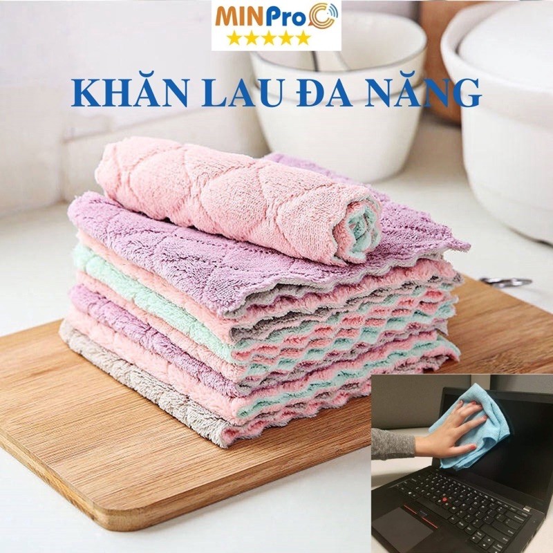 Khăn lau đa năng máy tính, máy in 2 mặt, thấm hút nước tốt, mềm mịn, kháng khuẩn - MINPRO