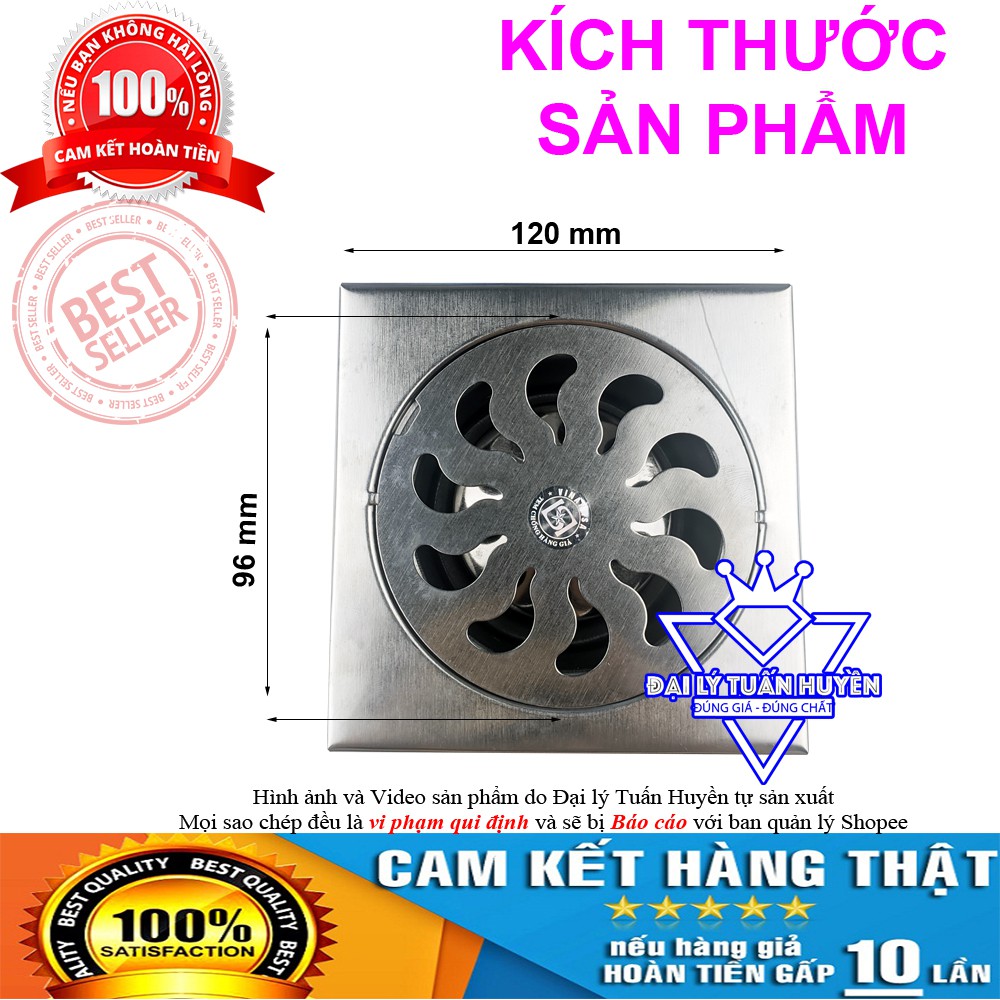 Hộp Ga chặn rác thoát sàn khử mùi phòng tắm – 100% INOX cao cấp