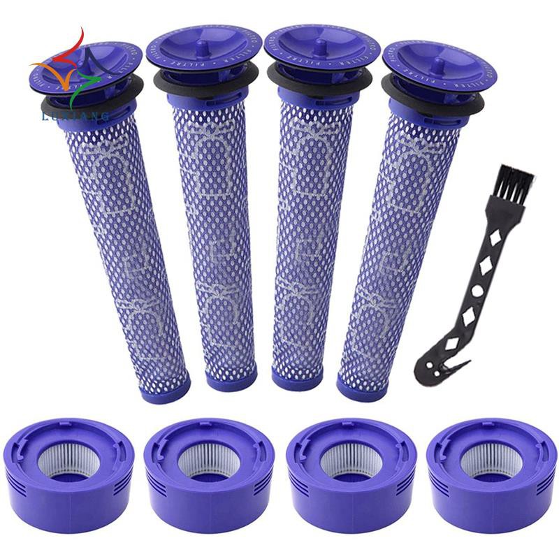 4 Pack Pre-Filters and 4 Pack HEPA Post-Filters Replacements for Dyson V7, V8 Animal and V8 Absolute Cordless Vacuum