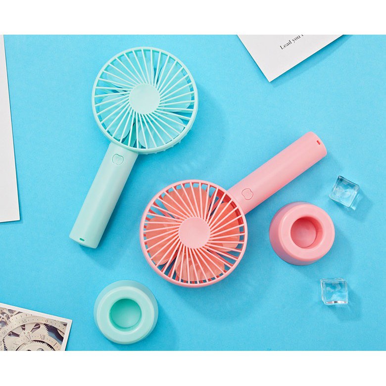 Quạt cầm tay mini 3 tốc độ gió kèm pin siêu mát có đế để bàn  đã kèm pin - Tphome