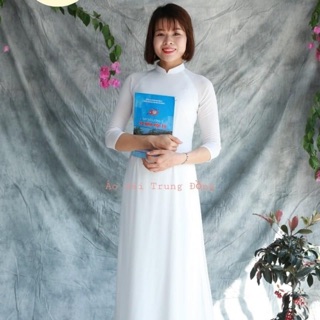 Áo dài trắng trơn ( áo +quần) đủ size S M L XL XXL