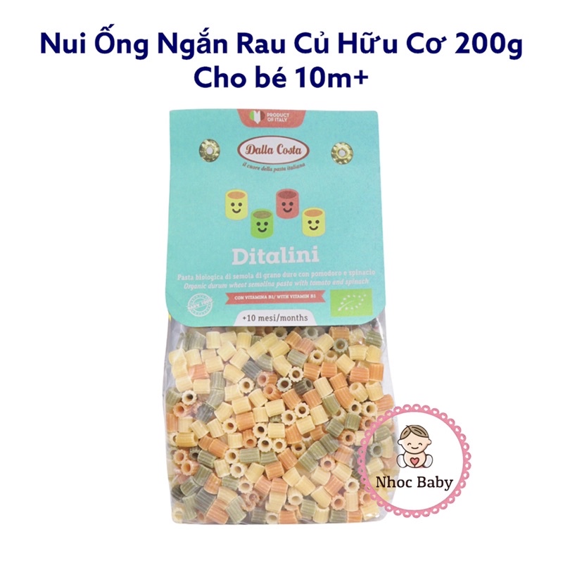 Nui rau củ hữu cơ Bio Dalla Costa cho bé 200g (Ý)