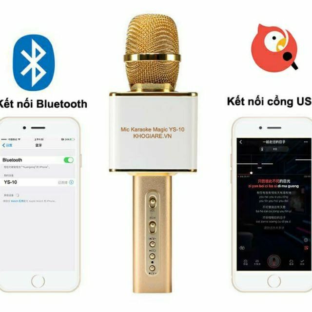 Míc karaoke kiêm kiêm loa Bluetooth ys-10 bảo hành 6 tháng đổi mới