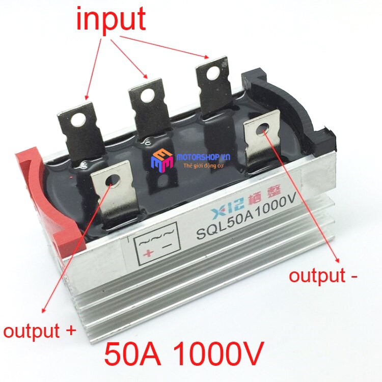 MTS Diode Cầu 3 Pha 50A SQL50A 1000V Diode Cầu Chỉnh Lưu 50A