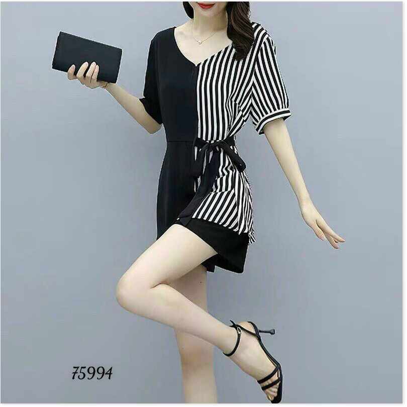 SET UMI KÈM ĐAY CỘT ÁO KẺ SỌC,QUẦN NGẮN XINH XẮN KHÁNH AN FASHION