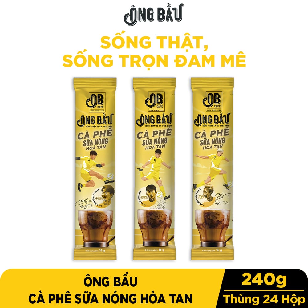 Ông Bầu OB Café Cà Phê Sữa Nóng Hòa Tan 240g