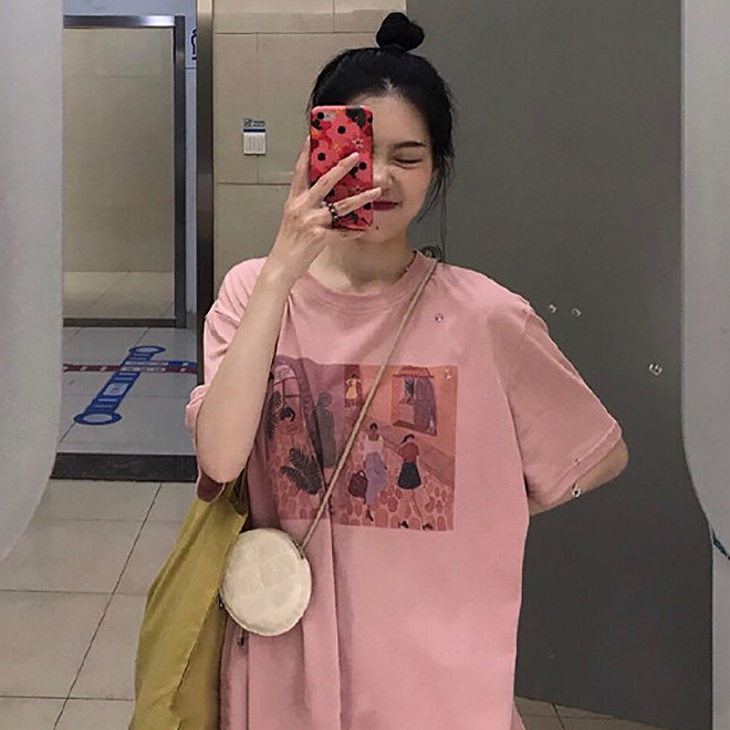 Áo Thun Nữ Ngắn Tay In Hình Hoạt Hình Phong Cách Hàn Quốc | BigBuy360 - bigbuy360.vn