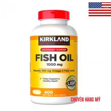 Viên uống dầu cá Fish Oil 400 viên Omega 3 1000mg chứa DHA từ Mỹ 10/25