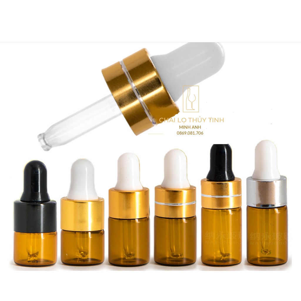 Lọ đựng serum thủy tinh nâu nắp bóp trắng 5ml/10ml/15ml/20ml/30ml/50ml/100ml [Giá sỉ/lẻ]
