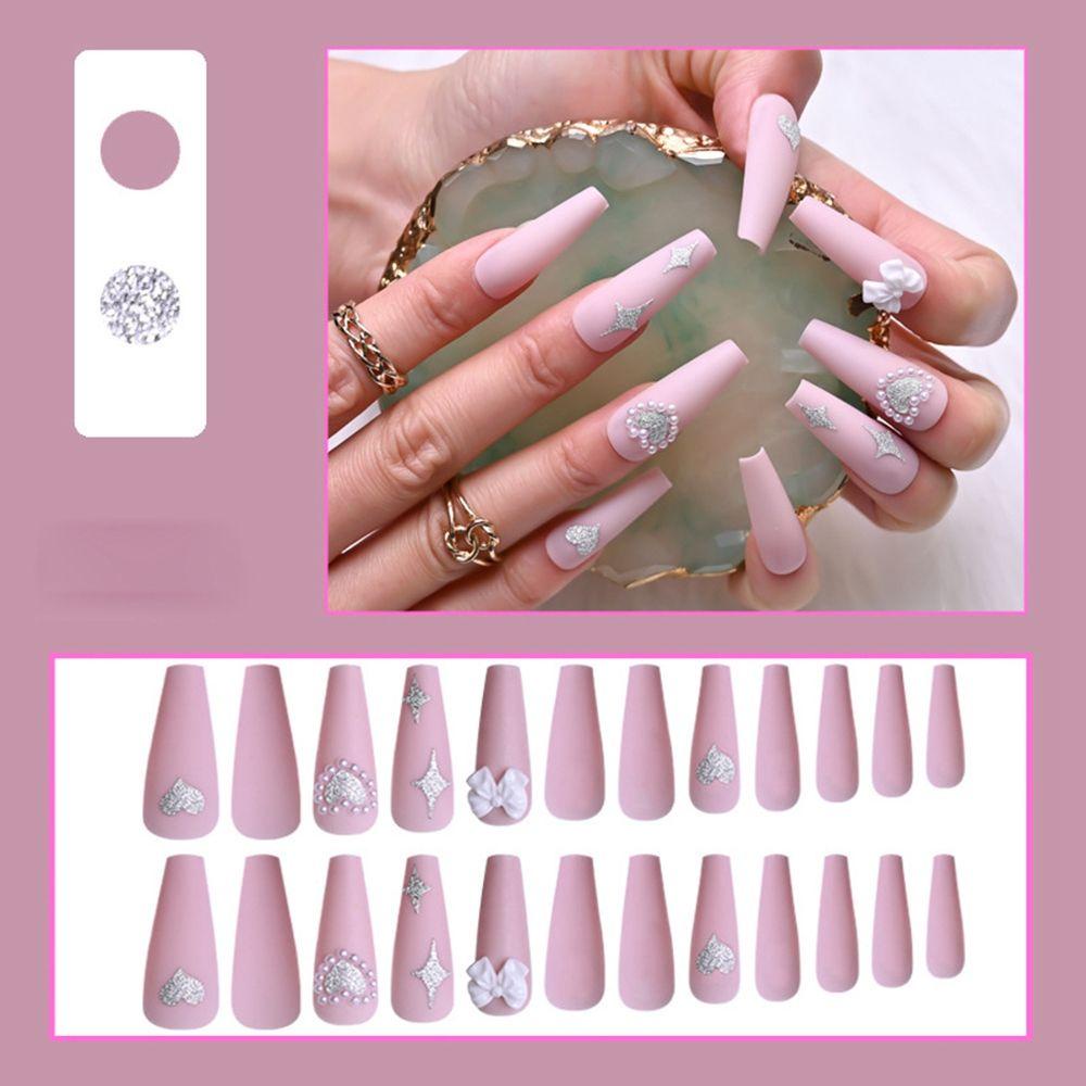 Hộp 24 Móng Tay Giả Che Phủ Toàn Diện Chất Lượng Cao