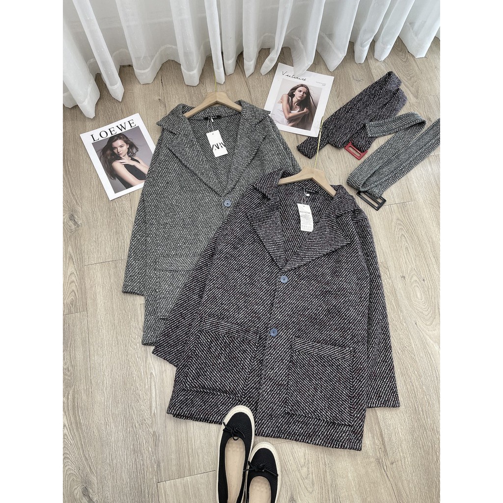 [video/ảnh thật ]Áo khoác dạ quảng châu hàng cao cấp kèm dây đai | BigBuy360 - bigbuy360.vn