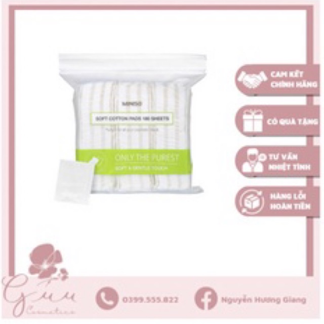 Bông tẩy trang Miniso 180 miếng Nhật Bản