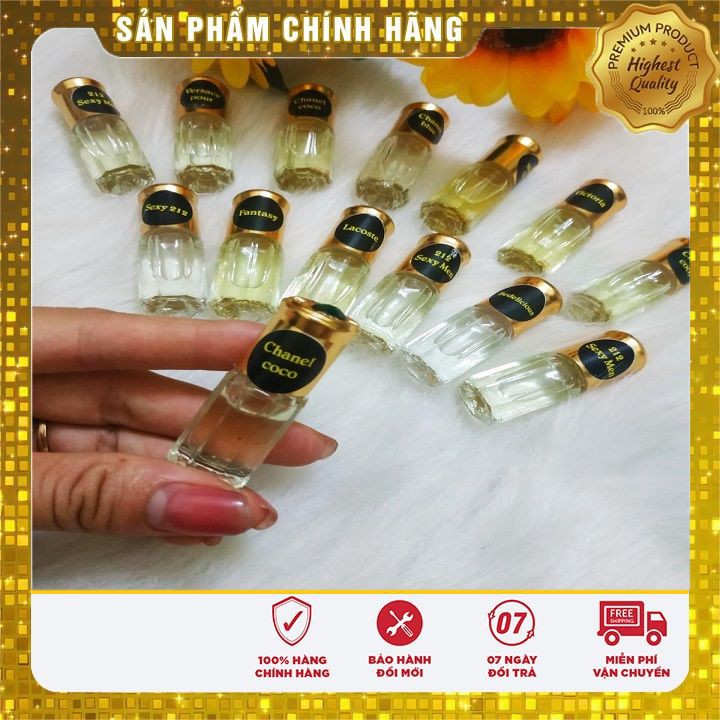 TINH DẦU NƯỚC HOA SET 5 MÙI CAO CẤP DÙNG CHO NAM & NỮ - HƯƠNG THƠM LÔI CUỐN, QUYẾN RŨ, LỊCH LẴM, NGỌT NGÀO