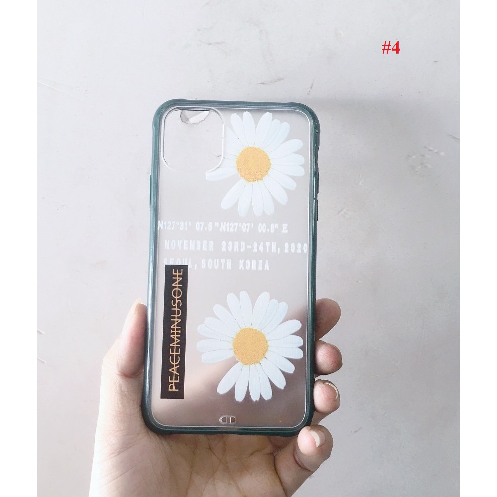 Ốp viền màu lưng nhám hoa cúc Iphone 11promax chống sốc 4 góc cạnh