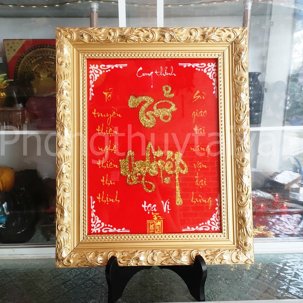 Bài vị Tổ Nghiệp Tiếng Việt mẫu KIM TUYẾN  31cm*38cm - thờ cúng