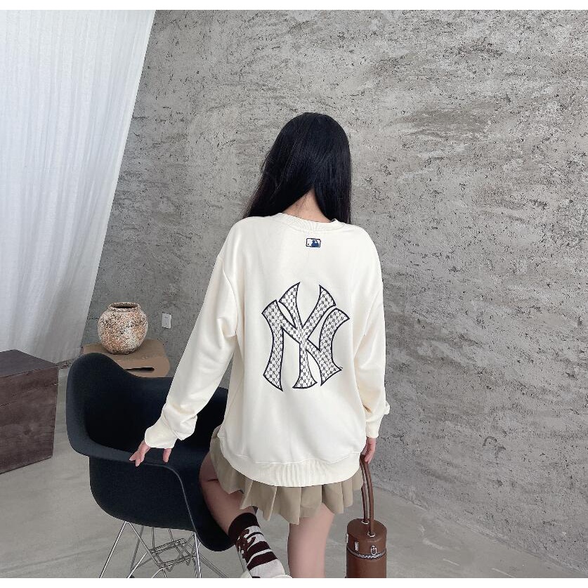 ❤❀  ❤ Mlb Áo Sweater Tay Dài Cổ Tròn Thêu Họa Tiết Thời Trang Cho Nam Nữ