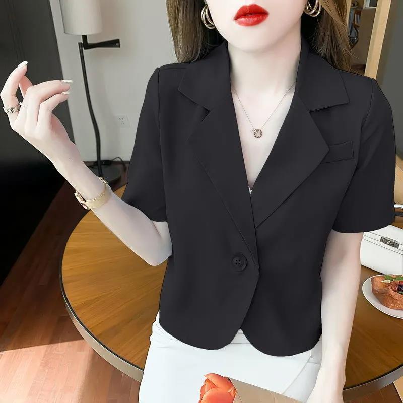 Áo Khoác Blazer Tay Ngắn Màu Trơn Thời Trang Công Sở Phong Cách Hàn Quốc Cho Nữ | BigBuy360 - bigbuy360.vn