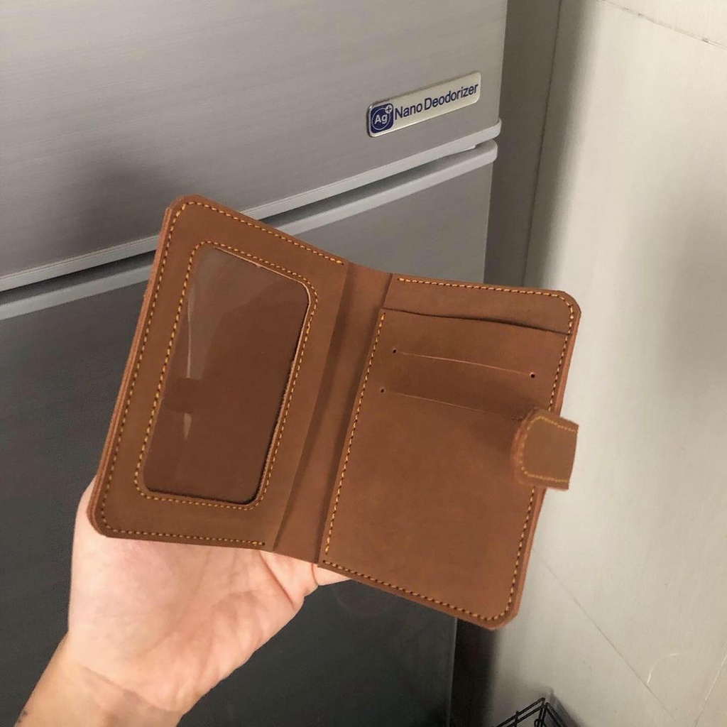 Ví da mini unisex Handmade Handle Wallet Onetothree