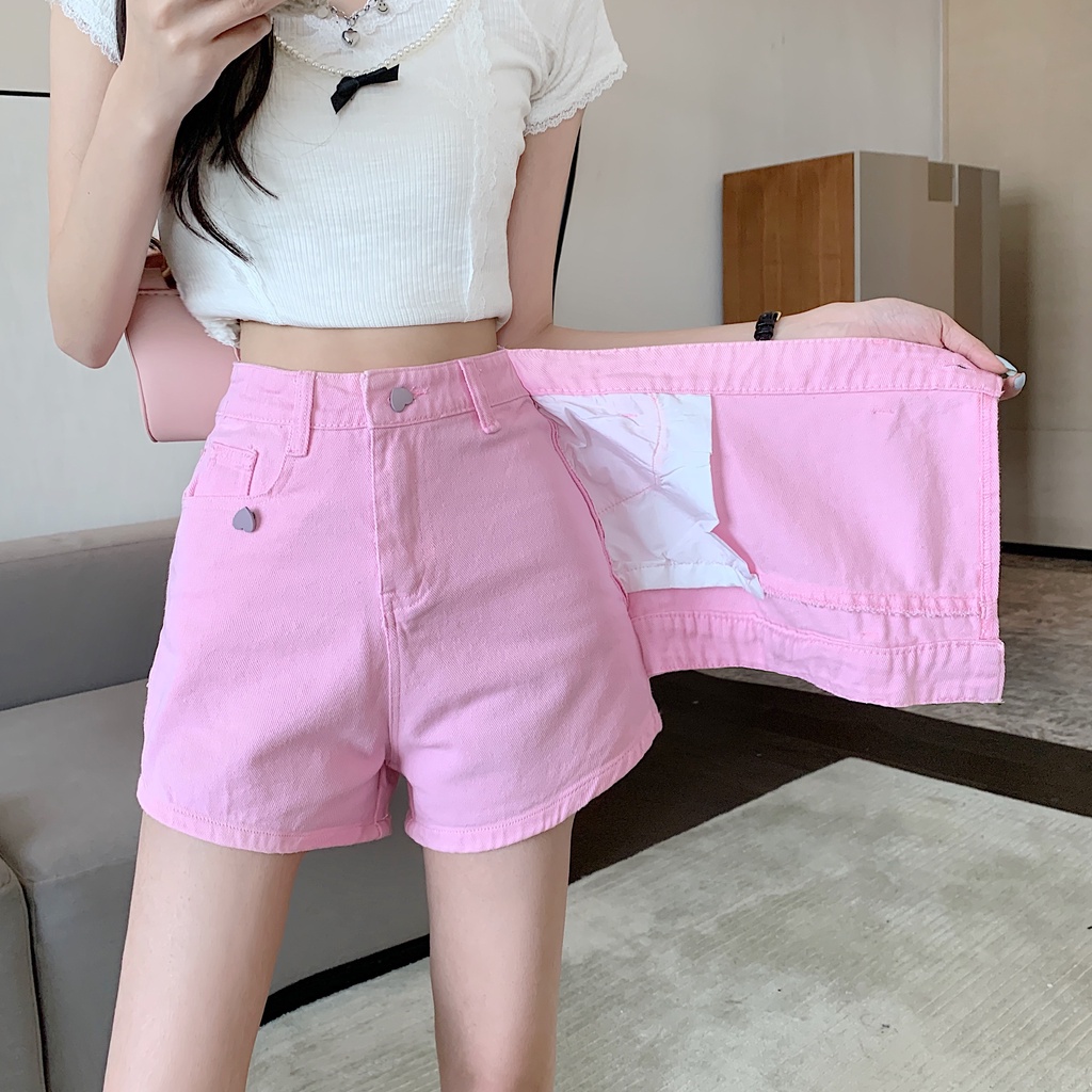Quần Short Denim Ống Rộng Lưng Cao Co Giãn Mẫu Mới Thời Trang Mùa Hè Phong Cách Trung Hoa