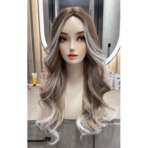 Tóc giả 2 mái xoăn dợn layer móc light cao cấp ❤️tặng lưới chùm tóc
