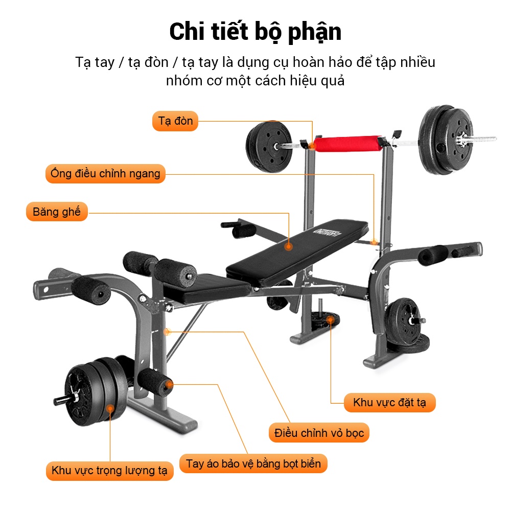 OneTwoFit Ghế tập tạ Phòng tập tại nhà Ngồi lên Bài tập Dumbbell Bench Thiết bị thể dục OT039Z