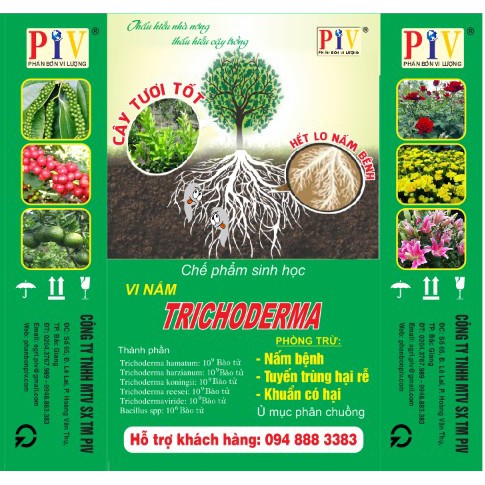 Nấm ủ Trichoderma 1kg,chuyên ủ phân chuồng, phân hữu cơ, hạn chế nấm đất