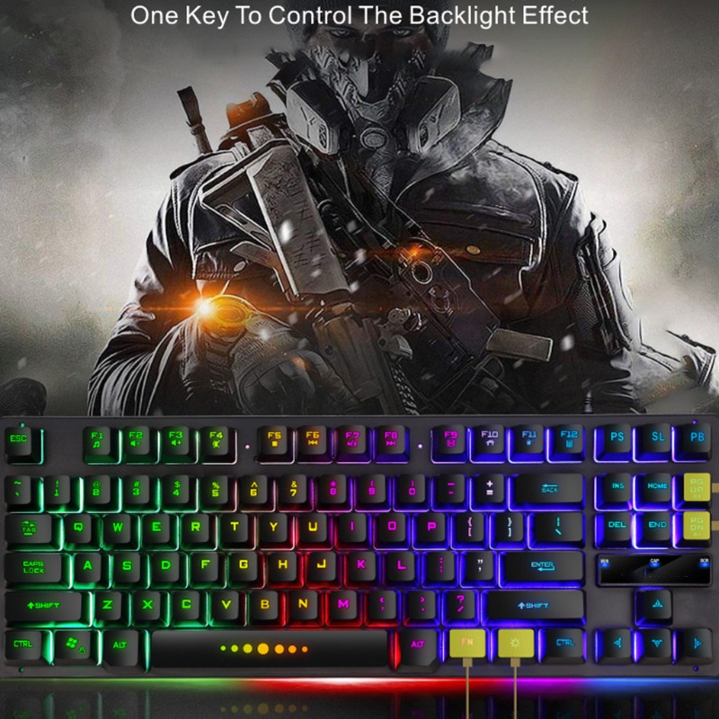 Bàn Phím Cơ Gaming GK-10 87 Phím Có Đèn Nền RGB / Mix Dành Cho Game Thủ