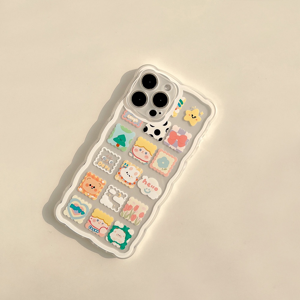 Ốp Lưng Iphone Cạnh Viền Sóng Sticker Dễ Thương 12/12pro/12promax/13/13pro/13promax/11/11promax/7plus/8plus/x/xs/xsmax