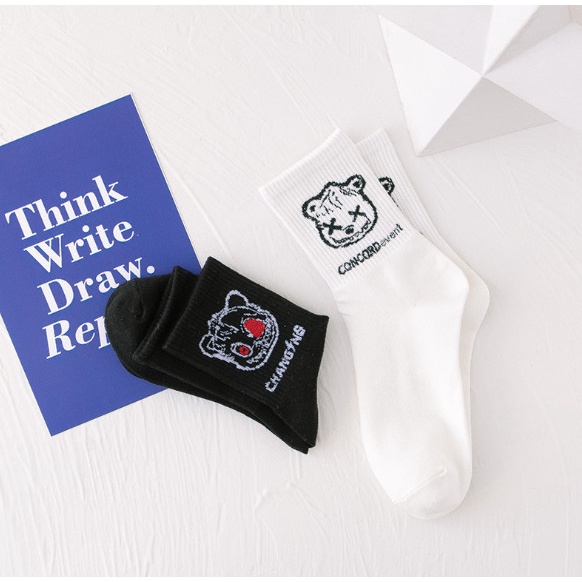 Vớ Tất cao cổ UNISEX hình Gấu siêu dễ thương và xinh xắn