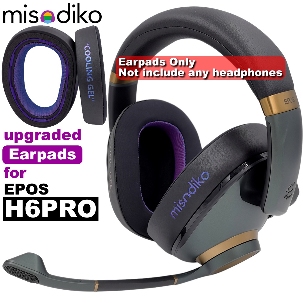 Thay thế miếng đệm tai nghe nâng cấp misodiko cho tai nghe chơi game EPOS H6 Pro