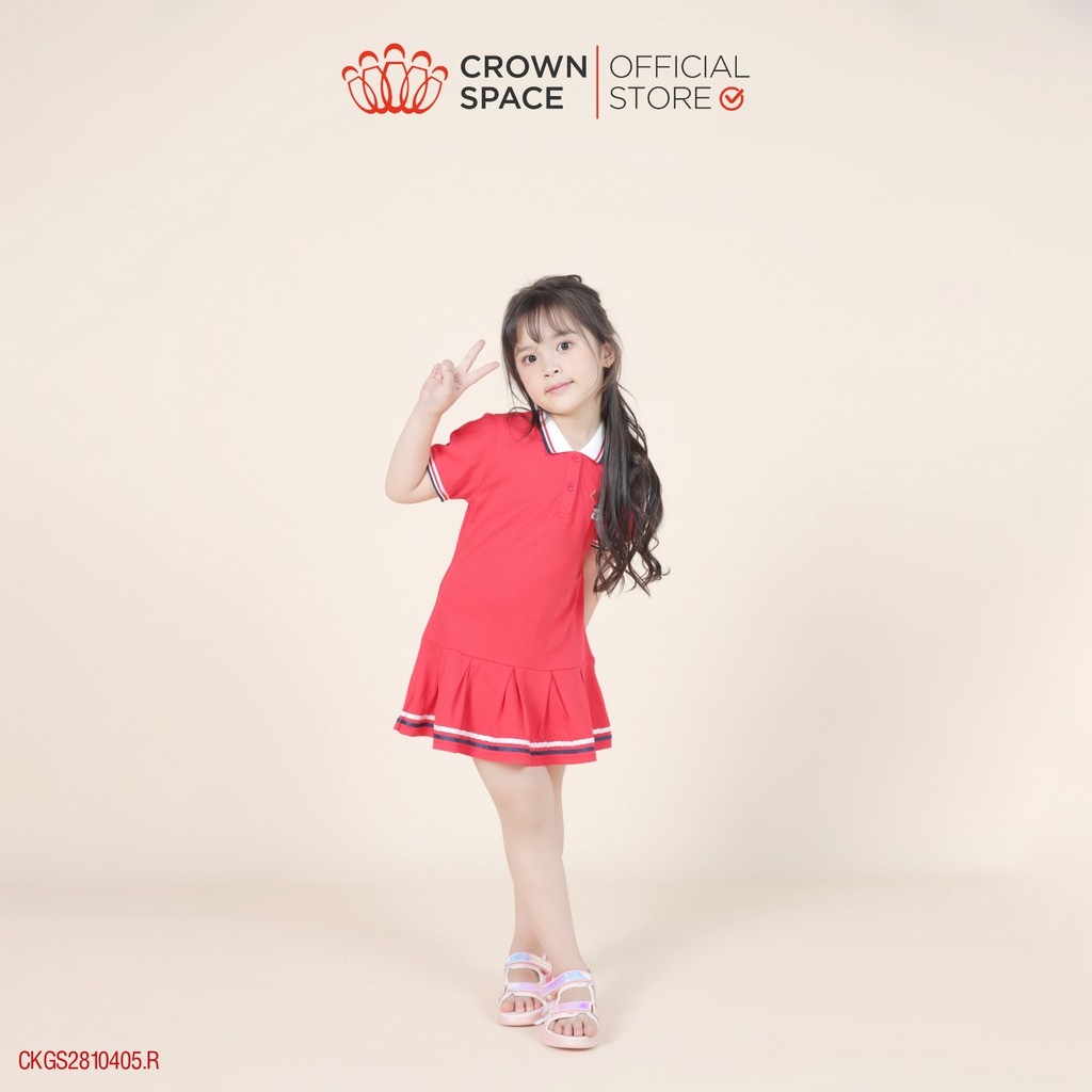 Váy đầm đỏ cho bé gái chính hãng Crown Space CKGS2810405.R