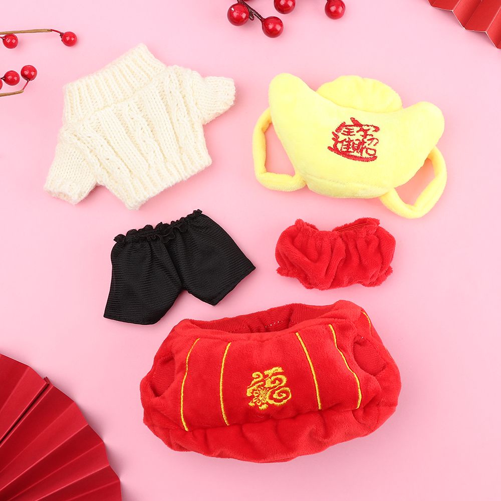 Trang phục tùy chọn vải cotton cho búp bê nhân dịp năm mới 20cm