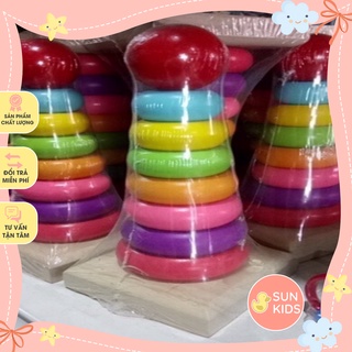 Đồ chơi gỗ thả hình tháp cầu vồng