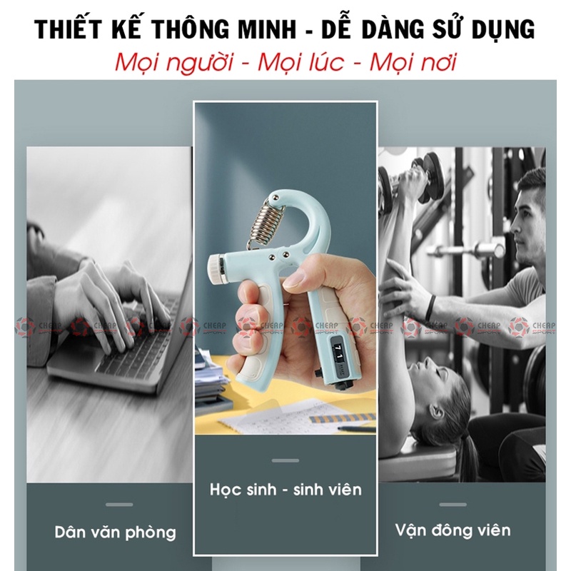 Kìm Bóp Tay Chữ A Có Đếm Số,  Kìm Tập Cơ Tay Điều Chỉnh Lò Xo 05 - 60kg, Dụng Cụ Tập Cổ Tay Kim Loại Gym Tại Nhà Đa Năng
