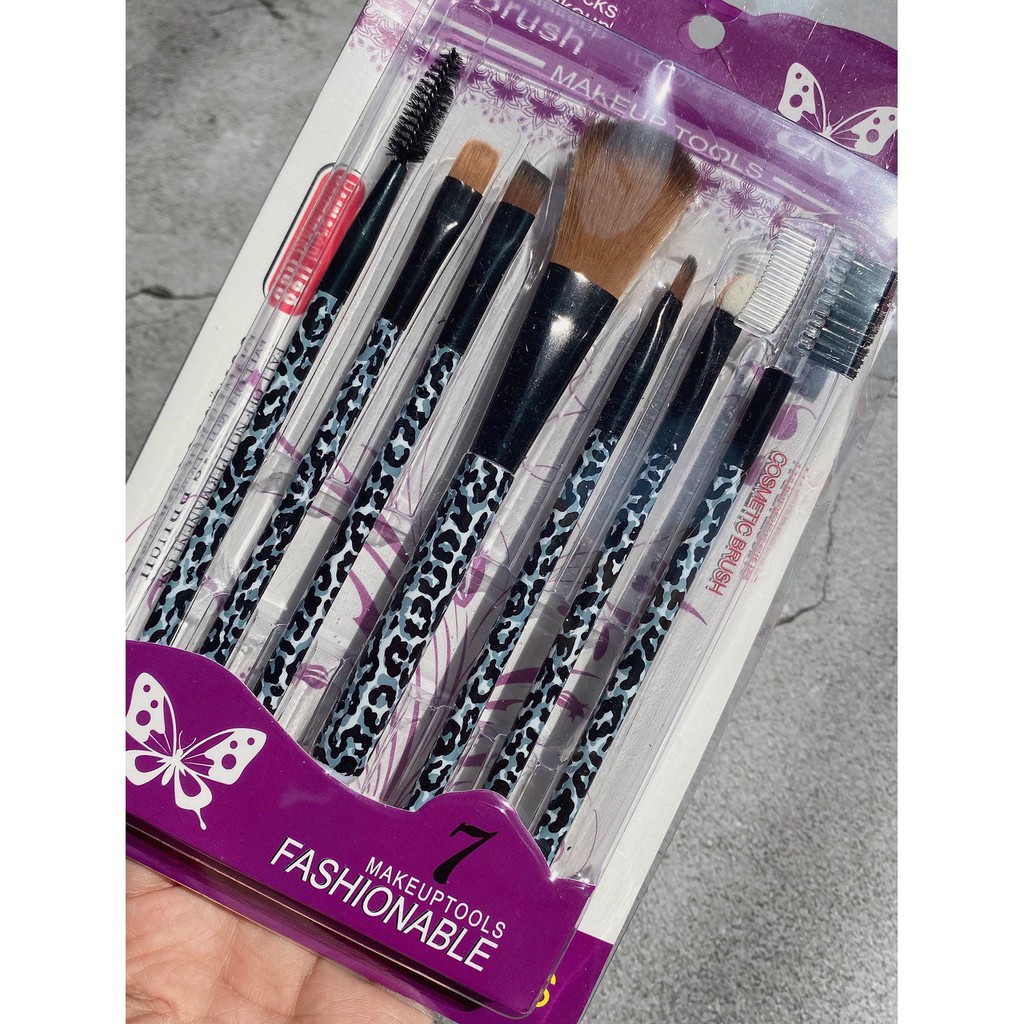 Bộ Cọ 7 cây kèm HỘP NHỰA makeup tools siêu cưng nội địa (hàng sẵn)