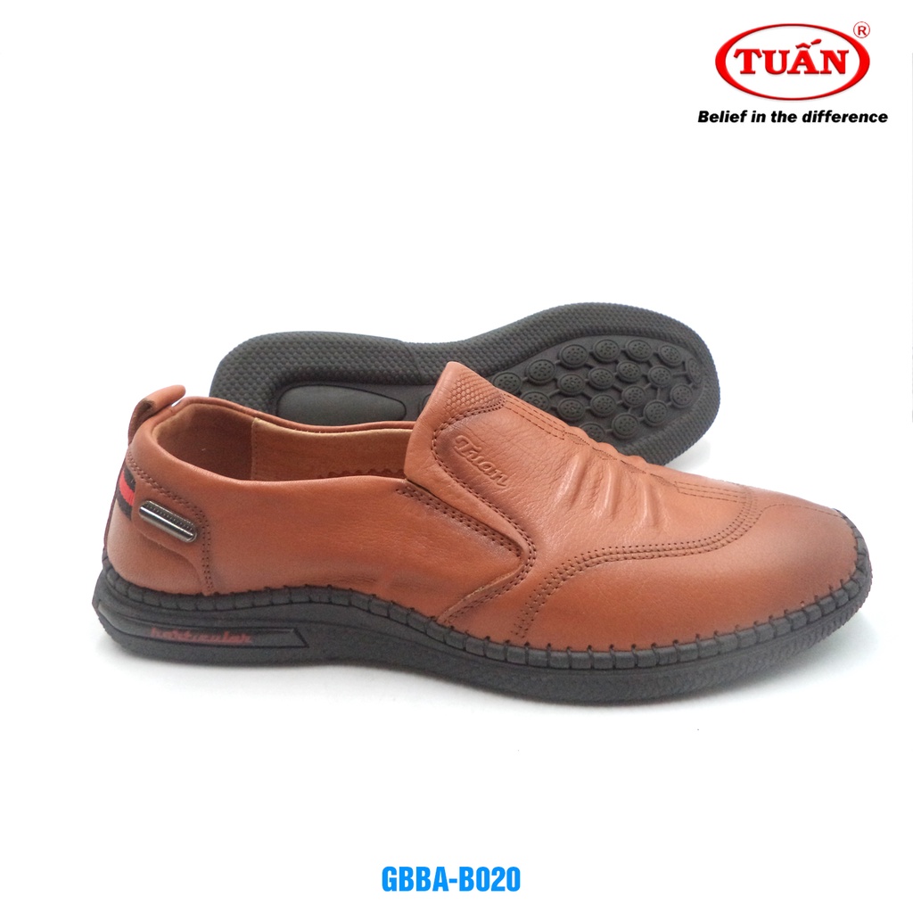 Giày nam cao cấp giày mọi quai da nhập khẩu đế cao su thương hiệu Tuấn GBBA-020