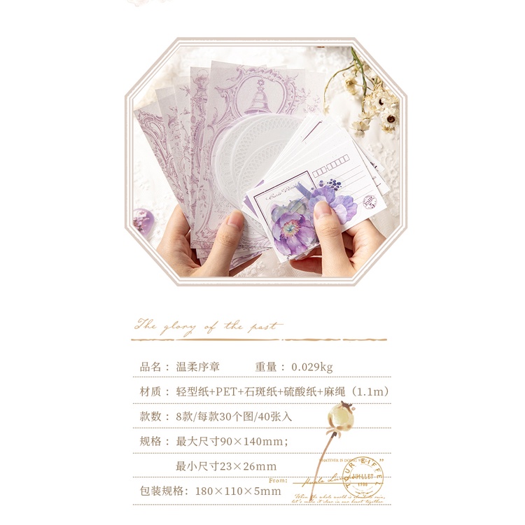 Set 40 Giấy Ghi Chú Phong Cách Vintage Sáng Tạo