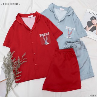 𝑪𝑶𝑪𝑶 𝑩𝑰𝑲𝑰𝑵𝑰 Bộ Đồ Ngủ - Đồ Mặc Nhà Lụa Satin ( HCC818 )