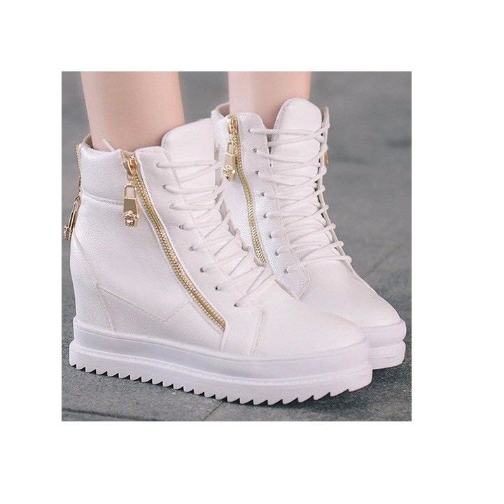 Giày boot nữ cổ cao cá tính B042T (Trắng) | BigBuy360 - bigbuy360.vn