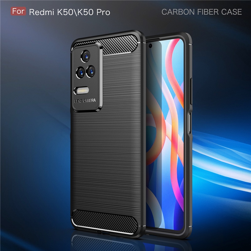 Ốp Điện Thoại Silicon Dẻo Họa Tiết Sợi Carbon Siêu Mỏng Chống Sốc Cho Redmi K50 Pro K40s K40 Pro Plus