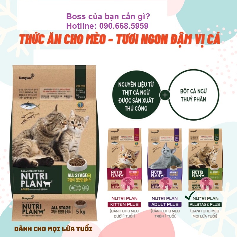 Thức ăn hạt cho mèo Nutri Plan, hạt Nabirang 5kg cho mèo mọi lứa tuổi