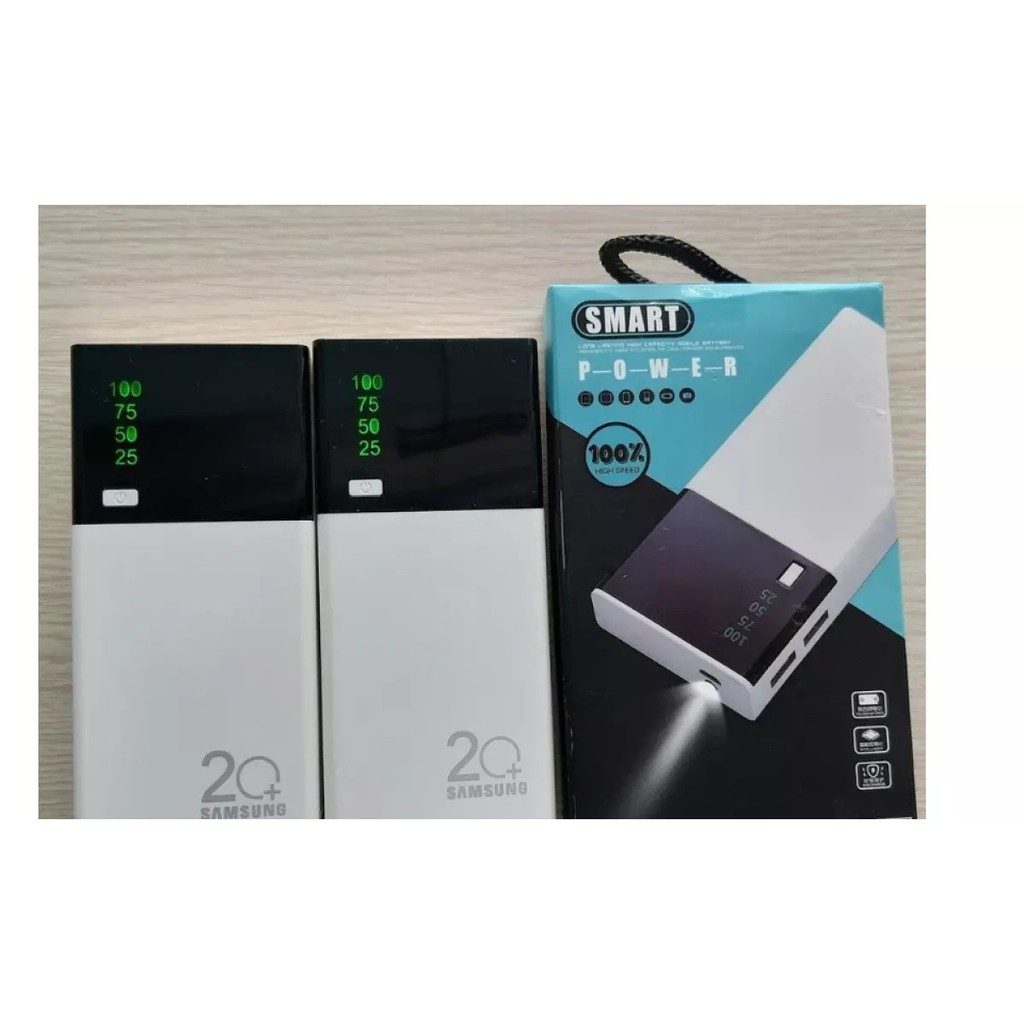 Sạc dự phòng 30000 mAh 2 cổng USB Sạc nhanh,màu trắng nhỏ gọn tiện lợi Tích Hợp Sạc Nhanh Fast Charge