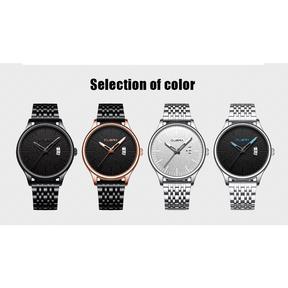 Đồng hồ thạch anh CRRJU 6026 bằng thép không gỉ chống thấm nước thời trang cao cấp cho nam