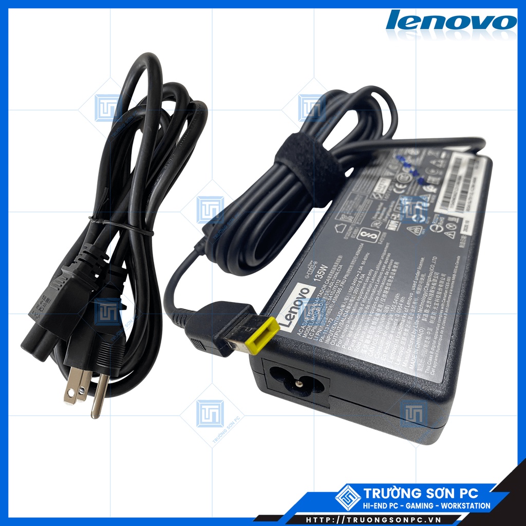 Sạc Laptop LENOVO 20V 6.75A 135W Chân Vuông USB Sạc Zin Cao Cấp | Có Kim Ở Giữa