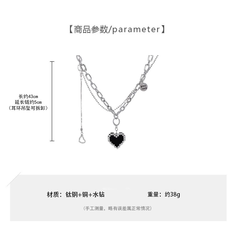 Vòng Cổ choker Mặt Trái Tim Màu Đen Phong Cách Hàn Quốc Sang Trọng Dành Cho Nữ