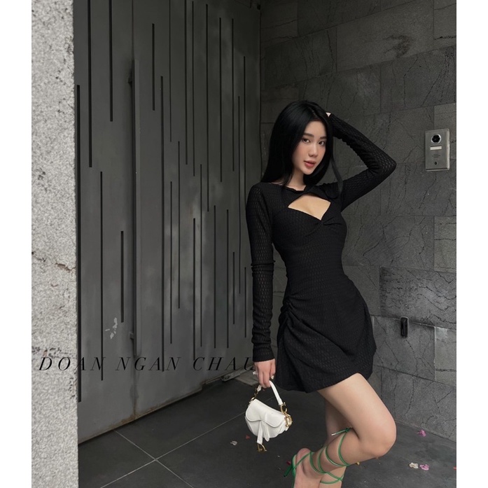 Đầm Váy Body Khoét Ngực Chất Thun Tổ Ong Cao Cấp CD063
