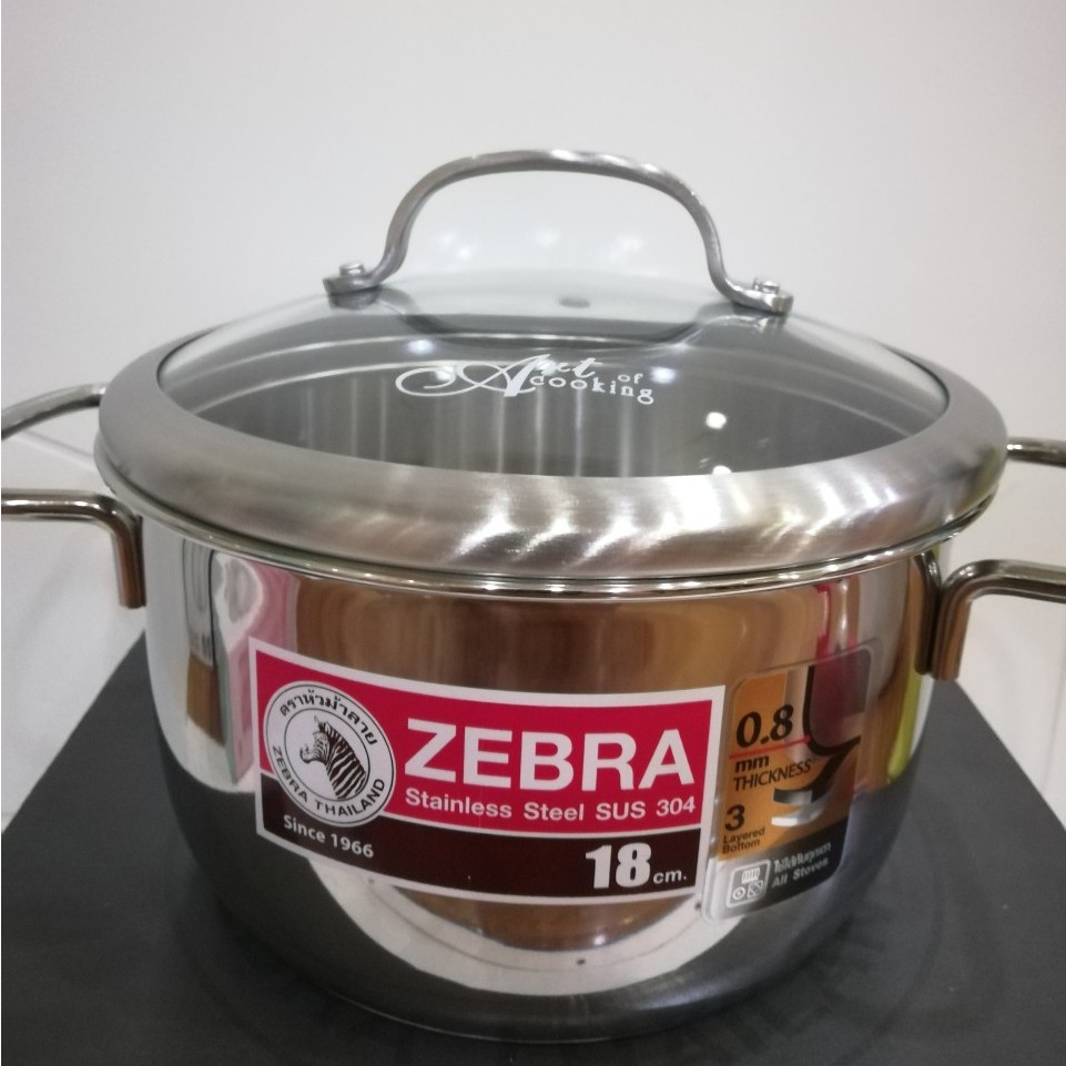 Nồi Inox Zebra 3 Đáy Extreme Infinity Nắp Kính 18cm(2,5Li1t)-162295