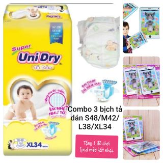 (Quà ipad mèo)Combo 3 gói tả dán Unidry S46/M42/L38/XL34