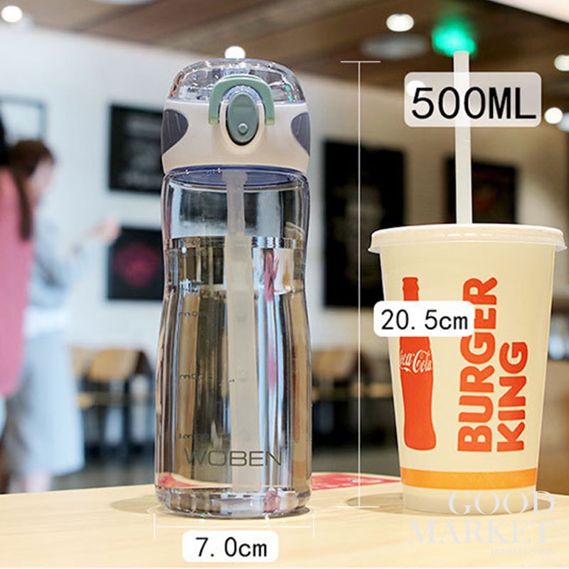Bình Nước 500ml Kèm Ống Hút Tiện Dụng Cho Nữ